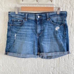 Banana Republic Roll Up Medium Wash Denim Jean Shorts Size 28